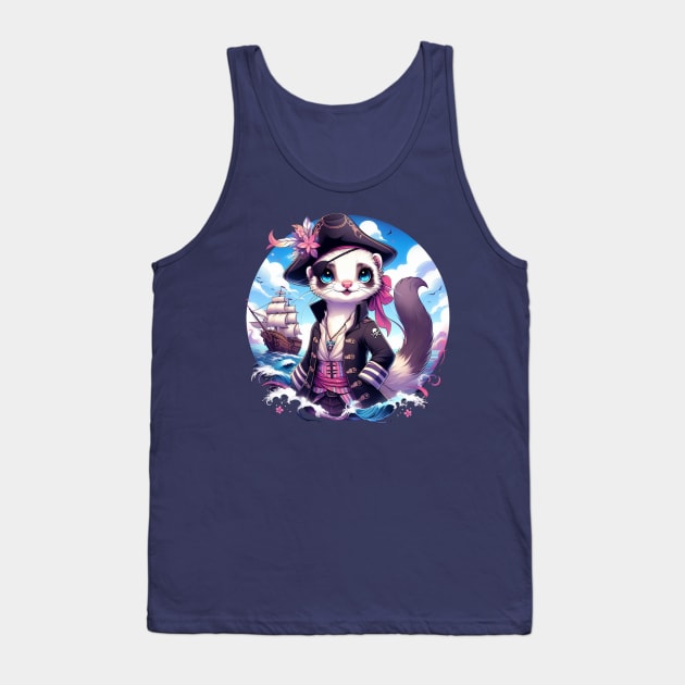 Ferret the Pirate King Tank Top by Malus Cattus